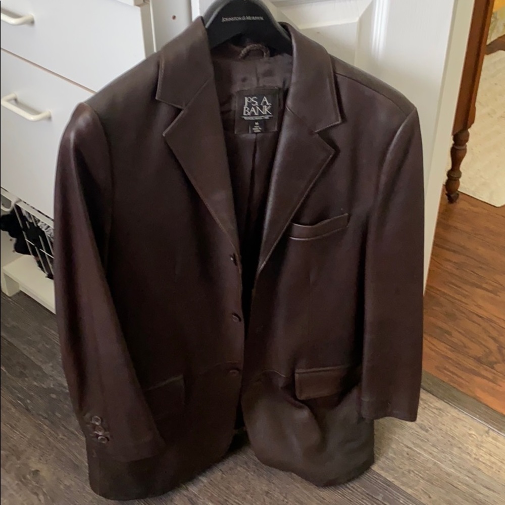 Jos A Bank leather sport coat